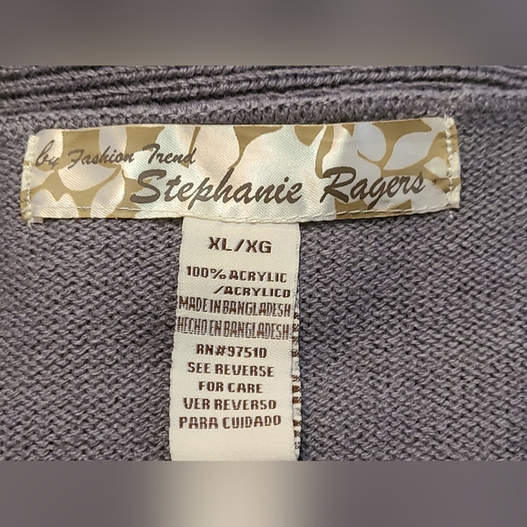 Stephanie Ragers size XL gray cardigan sweater - Picture 8 of 8
